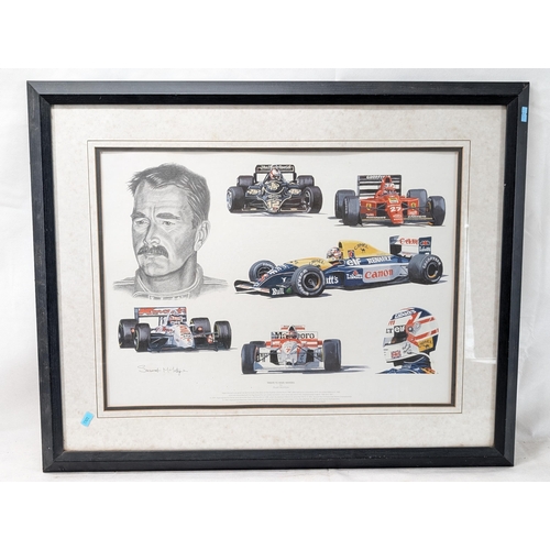 50 - Group Large Prints, Pictures. Inlcluding Vintage F1 Interest, Damon Hill, Nigel Mansell, Banksy Box ... 