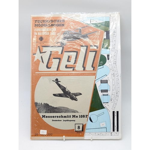 116 - Quantity (4) Appear to Be New & Complete Geli Technischer Modellbogen Paper Models MIG15, Messerschm... 