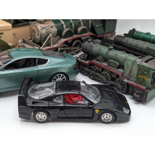 128 - Good Bundle Tin & Diecast Vehicles, Trains Etc Burago, Scratch Built Plus Others