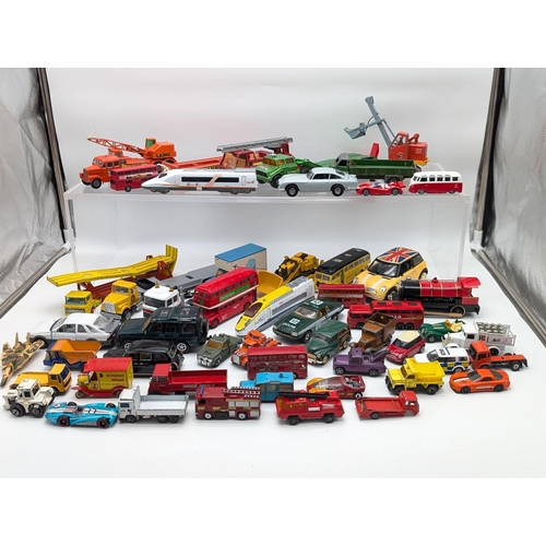 131 - Large Bundle Playworn Diecast Vehicles, Matchbox, Corgi, Dinky, Burago, Majorette Etc Including Corg... 