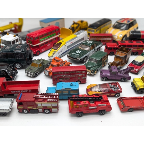 131 - Large Bundle Playworn Diecast Vehicles, Matchbox, Corgi, Dinky, Burago, Majorette Etc Including Corg... 