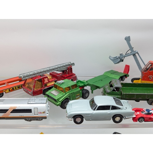 131 - Large Bundle Playworn Diecast Vehicles, Matchbox, Corgi, Dinky, Burago, Majorette Etc Including Corg... 