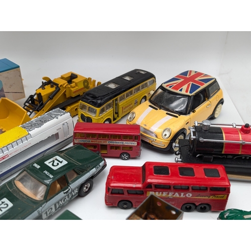 131 - Large Bundle Playworn Diecast Vehicles, Matchbox, Corgi, Dinky, Burago, Majorette Etc Including Corg... 