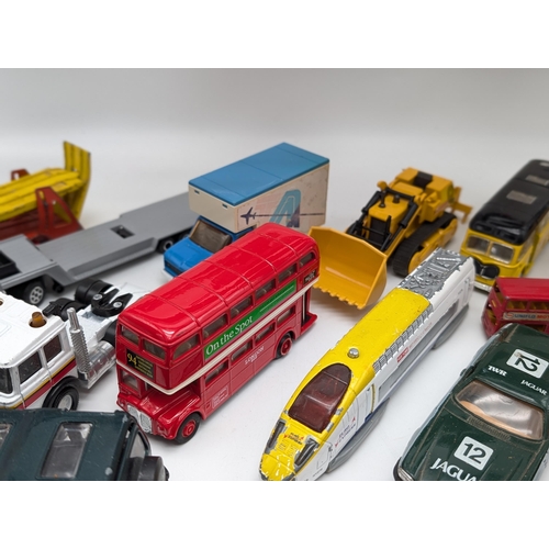 131 - Large Bundle Playworn Diecast Vehicles, Matchbox, Corgi, Dinky, Burago, Majorette Etc Including Corg... 