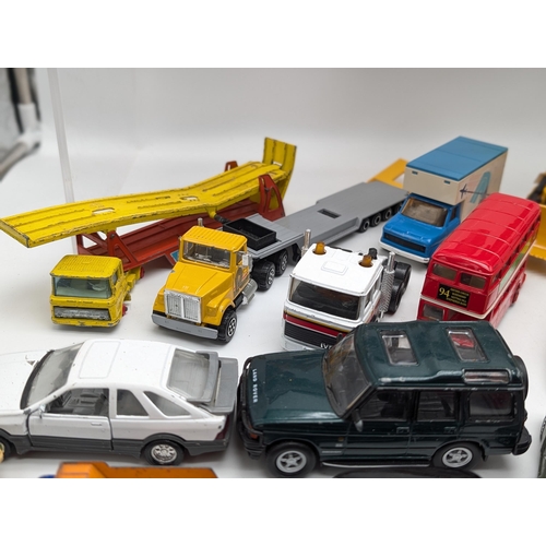 131 - Large Bundle Playworn Diecast Vehicles, Matchbox, Corgi, Dinky, Burago, Majorette Etc Including Corg... 