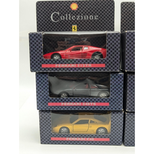 133 - Qty 9 Shell Collezione Ferrari Diecast Vehicles All Boxed