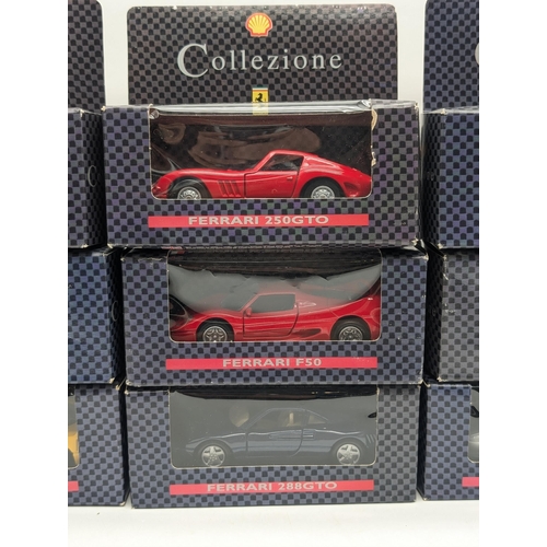 133 - Qty 9 Shell Collezione Ferrari Diecast Vehicles All Boxed