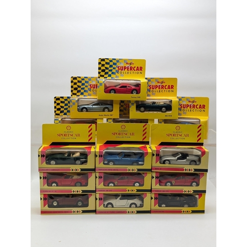 136 - Quantity 15 Shell Sportscar & Maisto Supercars Diecast Vehicles All With Box of Issue