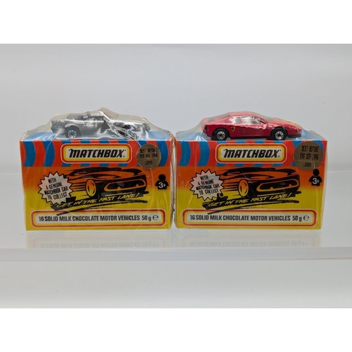 139 - Two Excellent Vintage Sealed Matchbox Chocolate Bundles With Corresponding Matchbox Vehicles