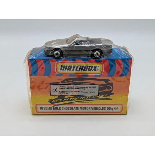 139 - Two Excellent Vintage Sealed Matchbox Chocolate Bundles With Corresponding Matchbox Vehicles