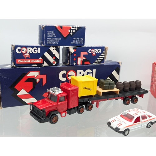 141 - Good Corgi Boxed Corgi Bundle, Boxes Tatty. Sierra, Rover, Jaguar Plus Two Lorries With Cargo