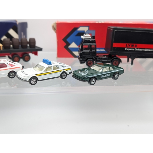 141 - Good Corgi Boxed Corgi Bundle, Boxes Tatty. Sierra, Rover, Jaguar Plus Two Lorries With Cargo