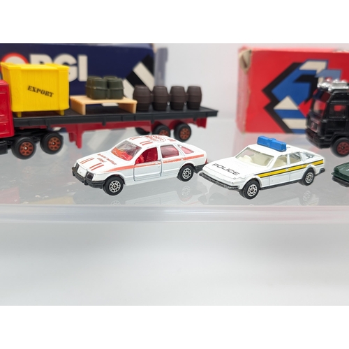 141 - Good Corgi Boxed Corgi Bundle, Boxes Tatty. Sierra, Rover, Jaguar Plus Two Lorries With Cargo