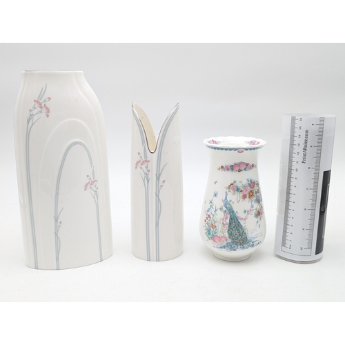 158 - Royal Doulton Bundle, Impressions Cypress Carnation Vases Tallest 9.5