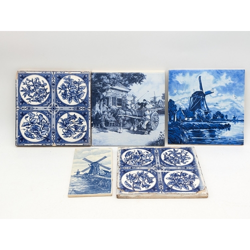 174 - Group (6) Delft Style Wall Tiles, 6x6