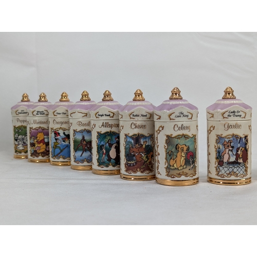 204 - Full set (24) Lennox Disney Spice Jars All Good Condition