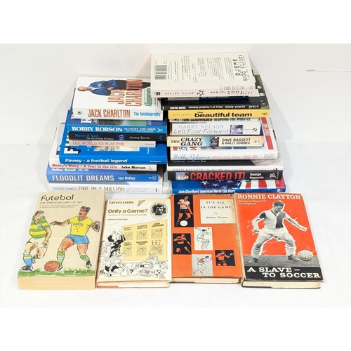 38 - Good Quantity Football Related Books, Ronnie Clayton, Etc