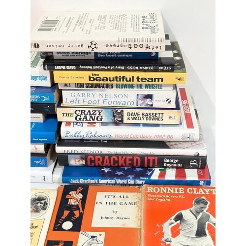 38 - Good Quantity Football Related Books, Ronnie Clayton, Etc