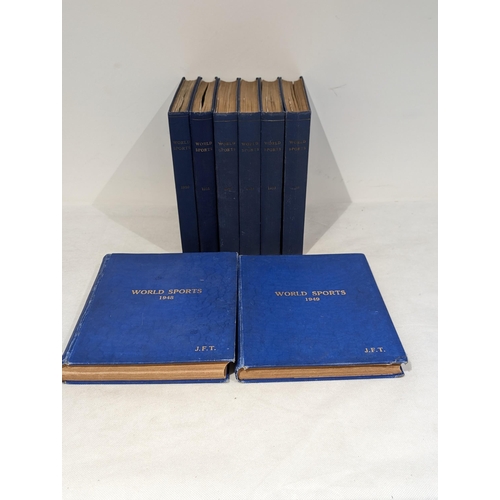 42 - Excellent Bound Volumes World Sports 1948/49/50/51/53/54/56