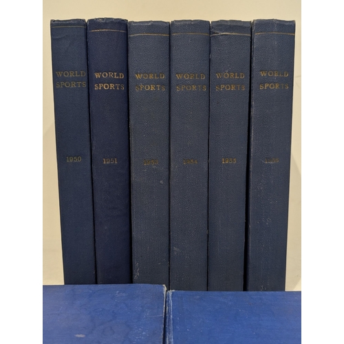 42 - Excellent Bound Volumes World Sports 1948/49/50/51/53/54/56