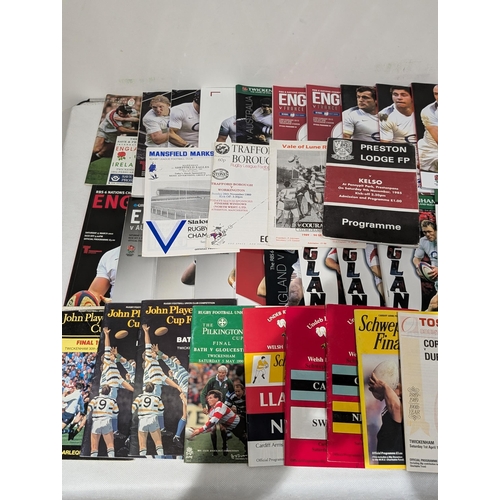 47 - Large Quantity Rugby Union Programmes Mostly England 80/90s Etc Nice Bundle