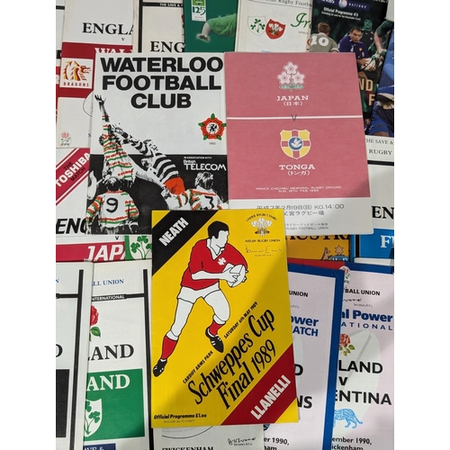 47 - Large Quantity Rugby Union Programmes Mostly England 80/90s Etc Nice Bundle