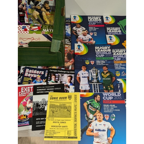 52 - Large Quantity Rugby League Programmes Mostly Modern World Cup Etc Nice Quantity