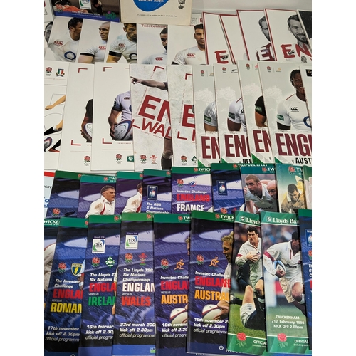 54 - Huge Quantity Rugby Union Twickenham Programme Haul Mostly 6 Nations, Some Signed. Friendlies, & All... 