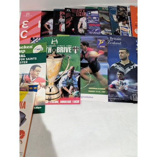 56 - Large Bundle Rugby Programmes - Mixed - Good Condition