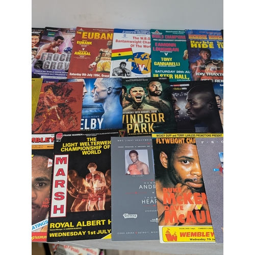 60 - Boxing - Good Quantity Programmes - Ewbank Sr, Joshua, Nigel Benn Plus Lots More Nice Bundle