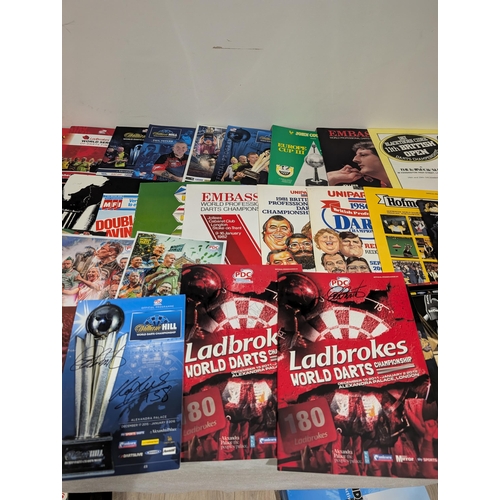 61 - Darts - Good Quantity Darts Programmes - Multiple Signed Programmes