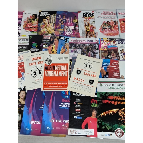 62 - Netball - Programmes Covering Different Decades, Good Condition