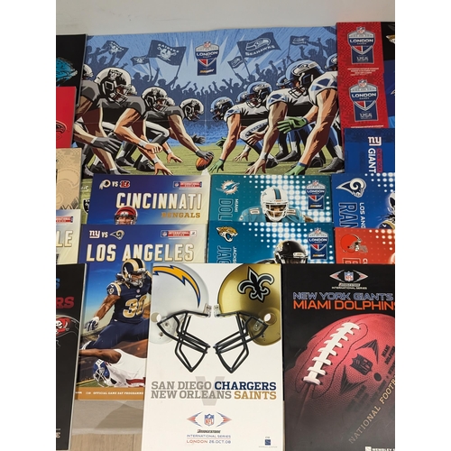 72 - NFL - Quantity Excellent NFL London Programmes, Poster Etc