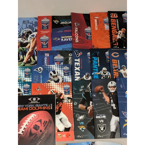 72 - NFL - Quantity Excellent NFL London Programmes, Poster Etc