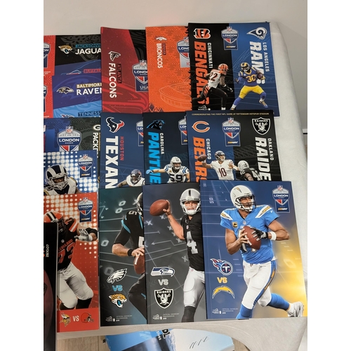 72 - NFL - Quantity Excellent NFL London Programmes, Poster Etc