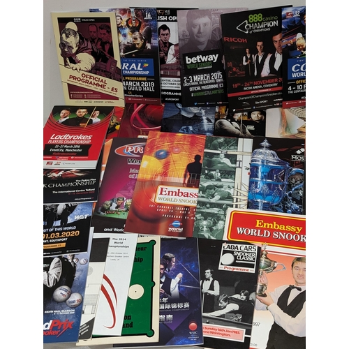 75 - Snooker / Pool / Billiards - Good Bundle Programmes Some Vintage & Signed