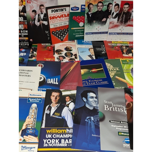 75 - Snooker / Pool / Billiards - Good Bundle Programmes Some Vintage & Signed