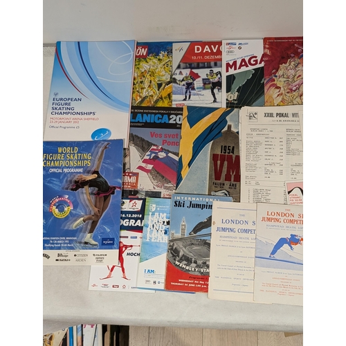 98 - Ski Jumping / Figure Skating, Good Selection Programmes some Rare 40s/50s