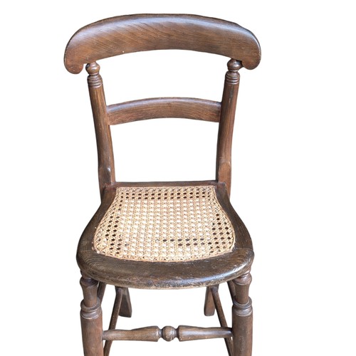 34 - Victorian Children's Correctional Chair, Beechwood Construction With Wicker Seat Deportment Chair / ... 