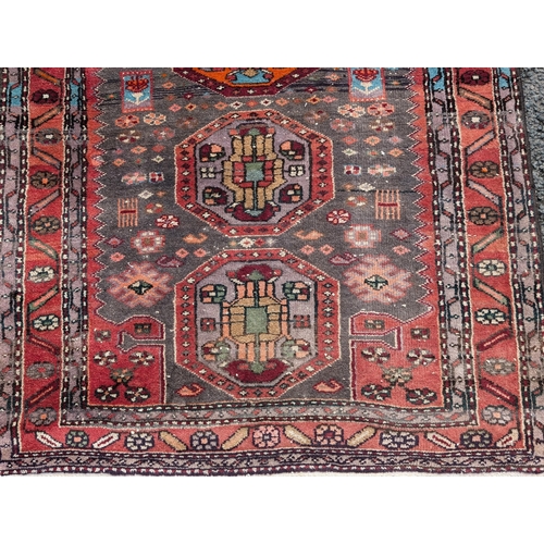 40 - Persian Wool Rug On Pink / Red Ground With Excellent Hand Knotted Design Throughout 110x200cm Appx