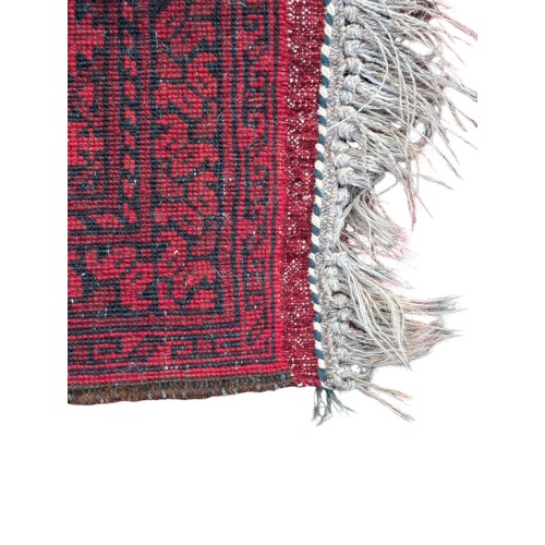 44 - Persian /Afghan Red Ground Hand Knotted Rug - Bears The Label I Nemet On Attractive Red Ground 41x74... 