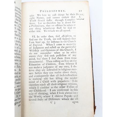 59 - Alciphron: or, The Minute Philospher in Seven Dialogues,'' George Berkeley, 1732, London: Printed fo... 