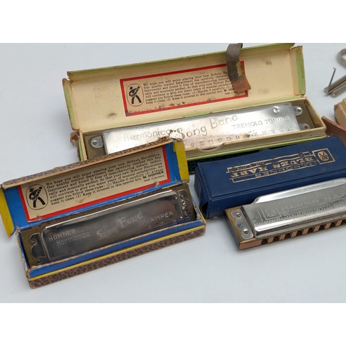 65 - Group 5 Vintage Harmonicas - Horner, Songbird, Coronetta, Soloist