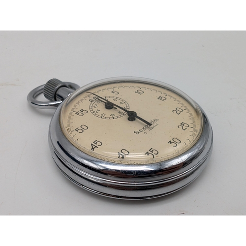 96 - Group Stopwatches, Pocket watches, Pedometer Etc, One Sterling Silver Cased. Varying States Of Repai... 