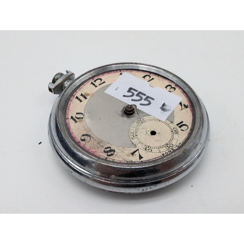 96 - Group Stopwatches, Pocket watches, Pedometer Etc, One Sterling Silver Cased. Varying States Of Repai... 