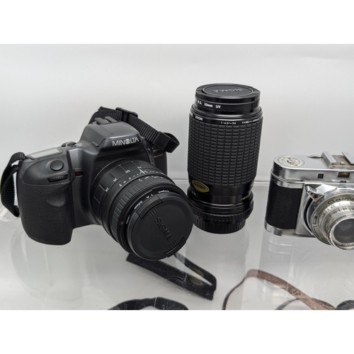 98 - Good Group Vintage Film Cameras, Digital Cameras, Lenses Etc Most Appear in Good Overall Condition A... 