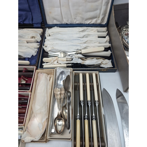 111 - Largeb Group Of Mostly EPNS Cutlery Etc In Box Of Issues, Stainless Steel Included