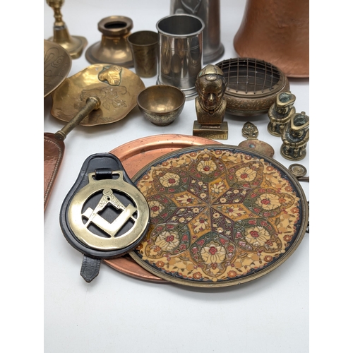 119 - Mixed Brass, Pewter and Copper Collection Bundle. Including an Attractive Copper Crumb Scoop. Vintag... 