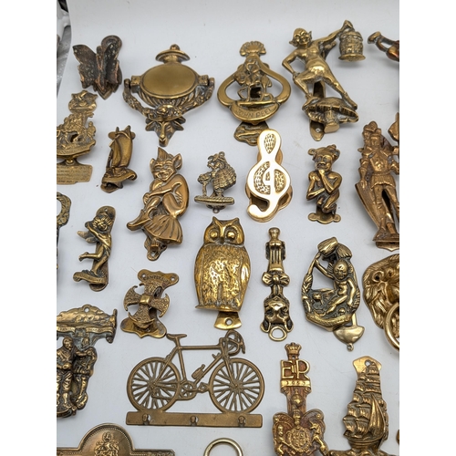 124 - Large Collection Mostly Brass Door Knockers, Heavy Quality Bundle