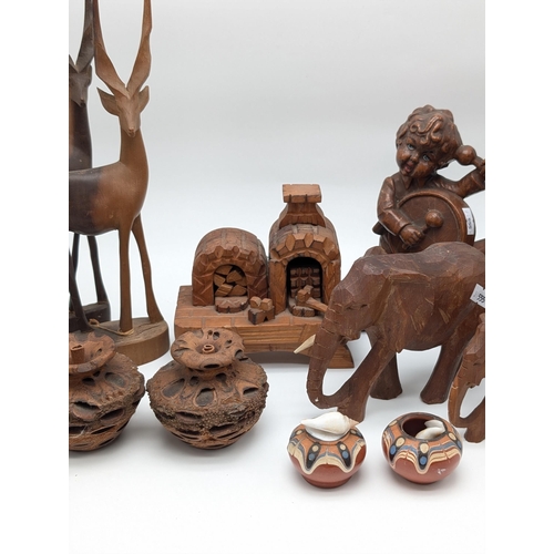 143 - Good Quantity Treen, Inlcuding Banksis Diffusers, Large Hand Carved Gazelles 12